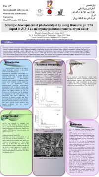 Strategic developent of photoctalyst by using Bismuth/ g-C3N4 doped in ZIF-8 as an organic pollutant remolval from water