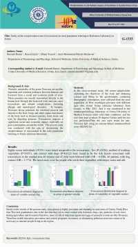 Study on the seroprevalence rate of toxocariasis in rural population referring to Reference Laboratory in Urmia.