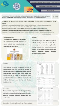 Prevalence of Parasitic Infections in Cancer Patients and Healthy Individuals in Cancer Patients and Healthy Individuals in Isfahan, Iran during a 5-Year Investigation