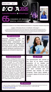 Psychometric Evaluation of a Novel Patient Satisfaction Questionnaire in a Postgraduate Orthodontic Department